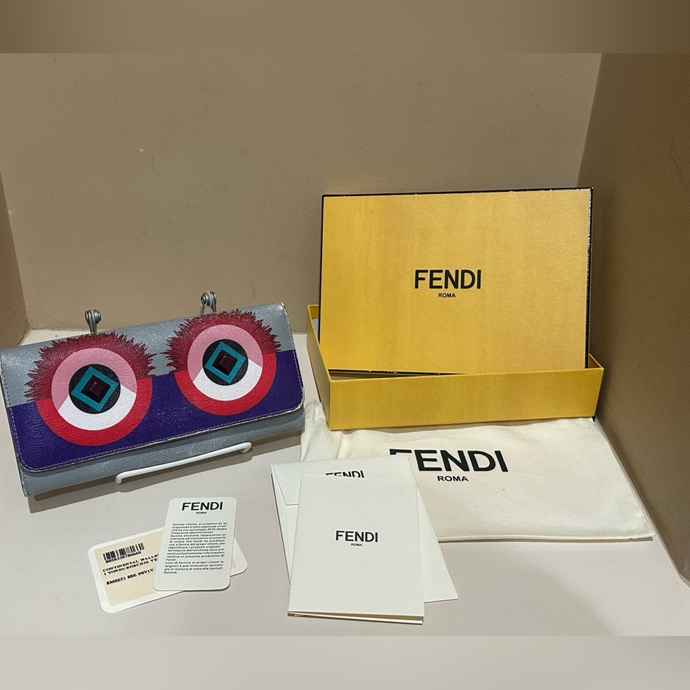 Fendi Monster Eyes Continental Wallet